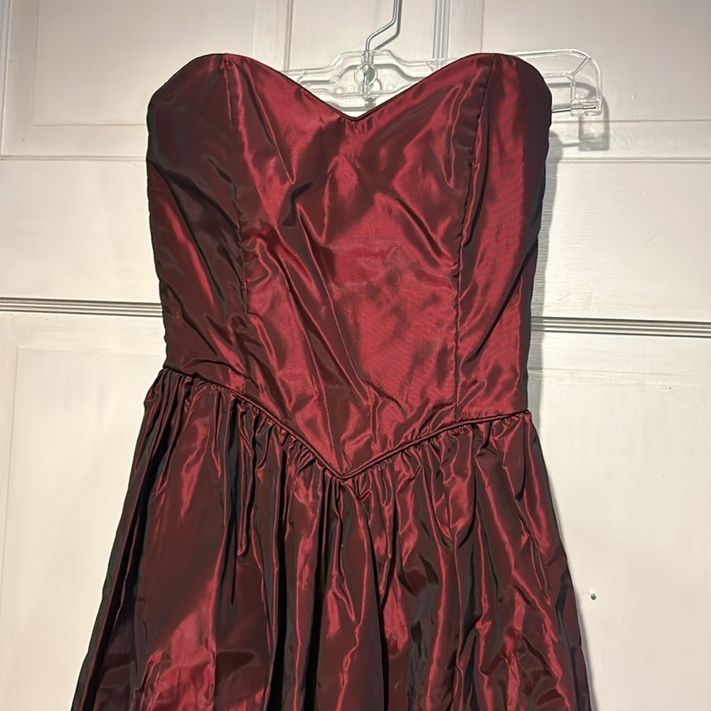 80’s Ruby Strapless Formal - image 2